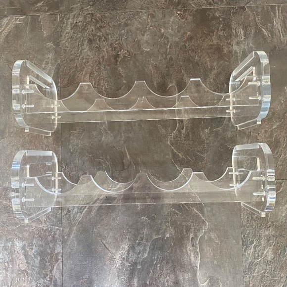 Vintage Lucite Wine Rack Mid Century Clear Acrylic‎ - Picture 4 of 7
